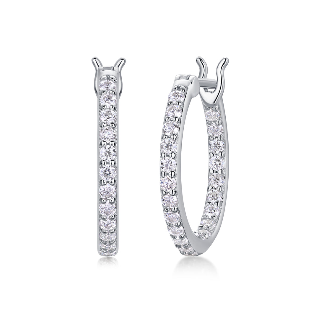 Pavé de Luxe Moissanite Hoop Earrings