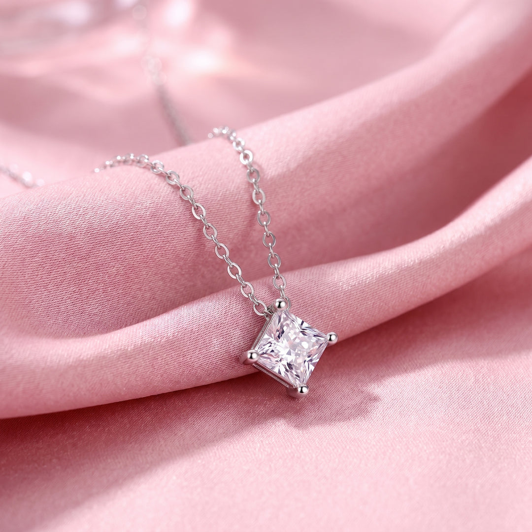 Princesse Carré Moissanite Necklace