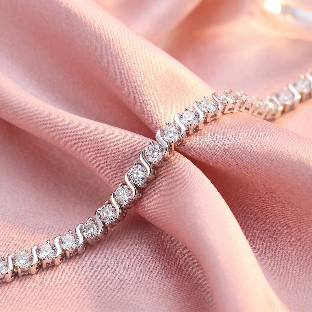 Sérénité Wave Moissanite Tennis Bracelet