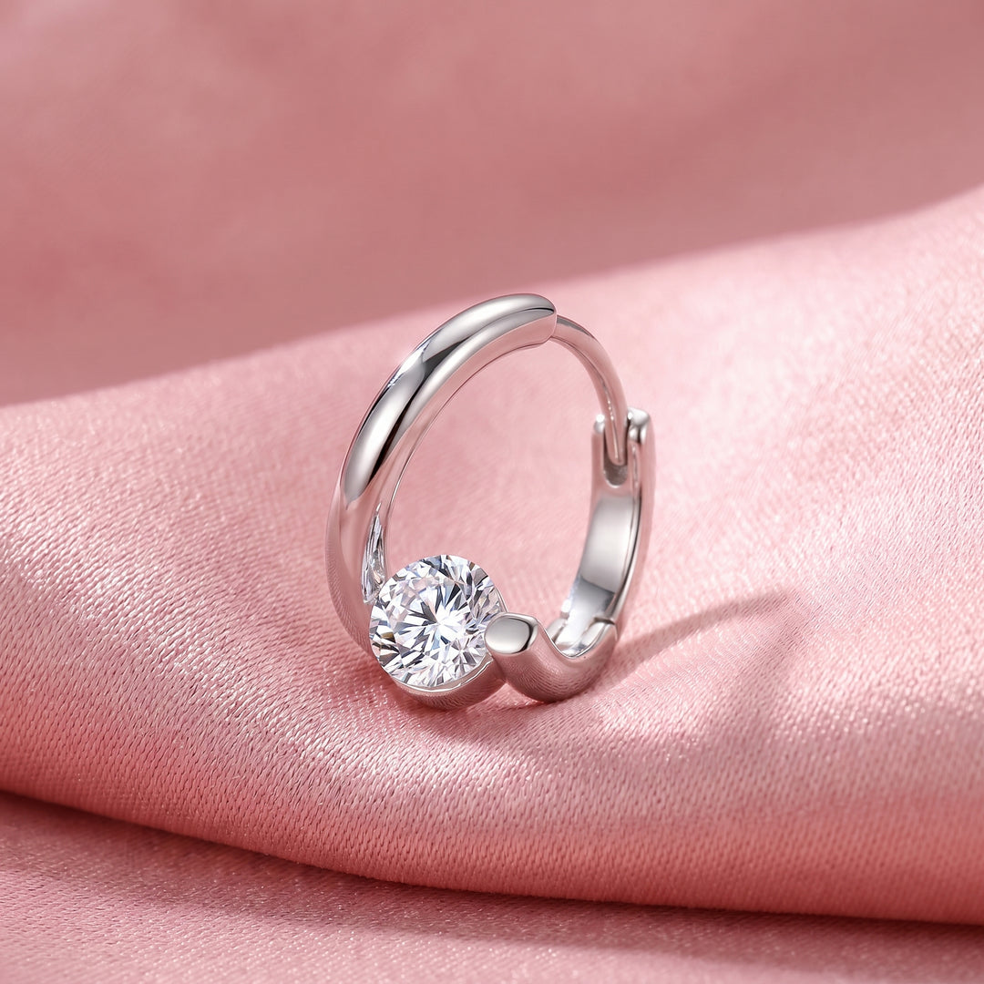 Silhouette Arc Moissanite Hoops