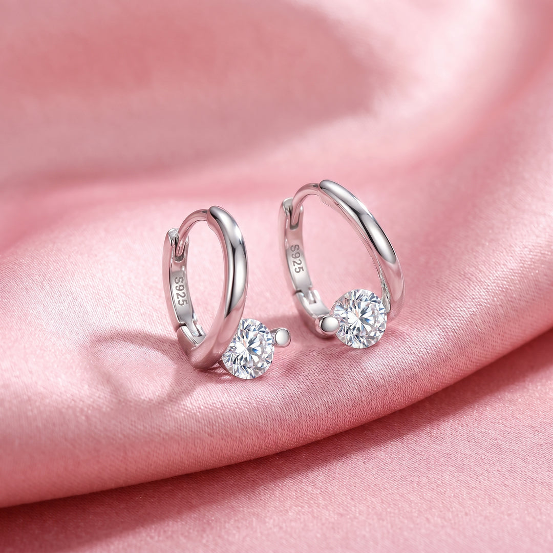 Silhouette Arc Moissanite Hoops