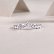 Tiare Princesse Moissanite Ring with round-cut moissanite stones set in a four-prong configuration.