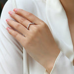 Load image into Gallery viewer, Hand wearing a Tiare Princesse Moissanite Ring
