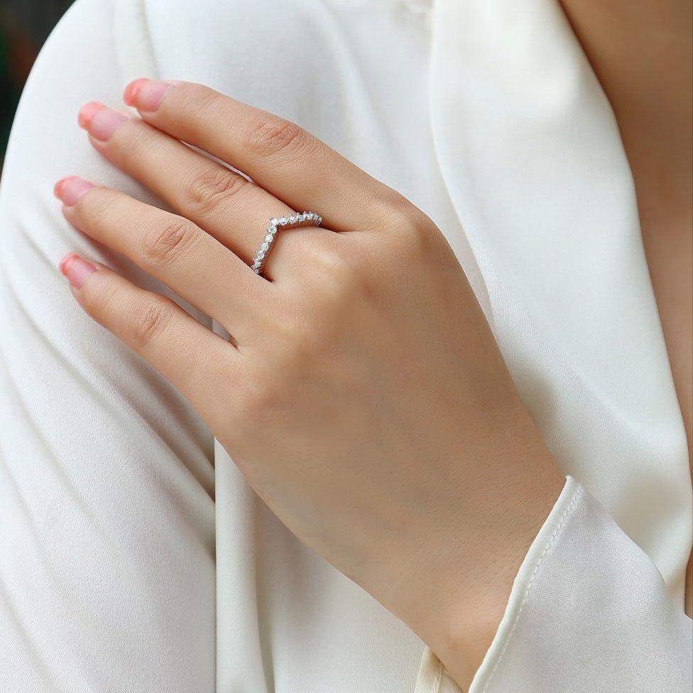 Hand wearing a Tiare Princesse Moissanite Ring